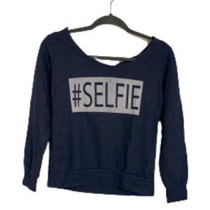 So Nikki | Casual Selfie Crossback Long-sleeve Top Blouse Shirt